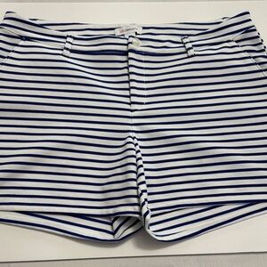 Liz Claiborne White & Blue Striped Shorts